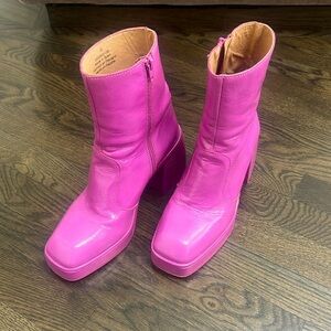 Free People Pink Patent Boots